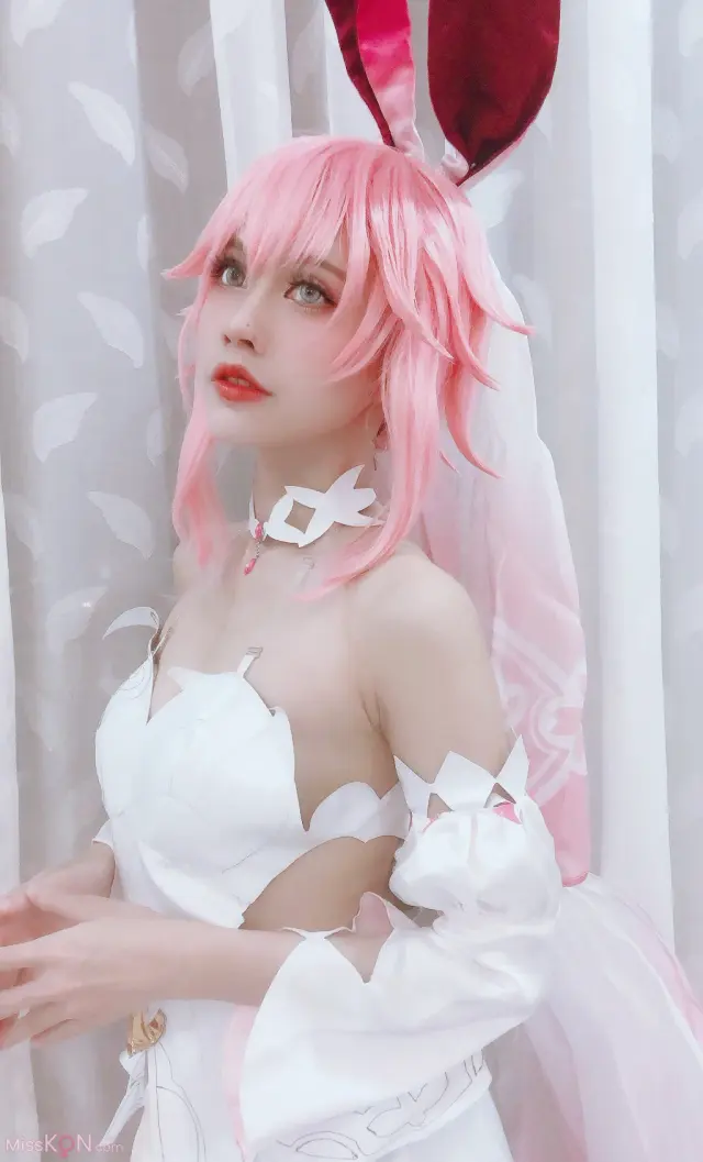 Coser@PingPing: Yae Sakura Wedding Dress (13 photos + 1 video)