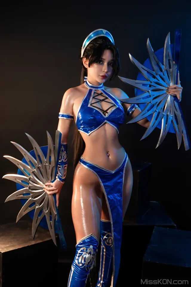 Coser@UmekoJ: Cosplay Kitana Mortal Kombat (118 photos + 9 videos)