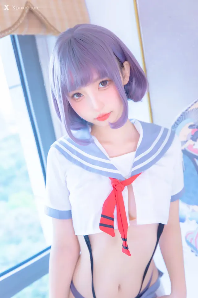 Coser@神楽坂真冬 Vol.100: 灰丝吊带JK (75 photos)