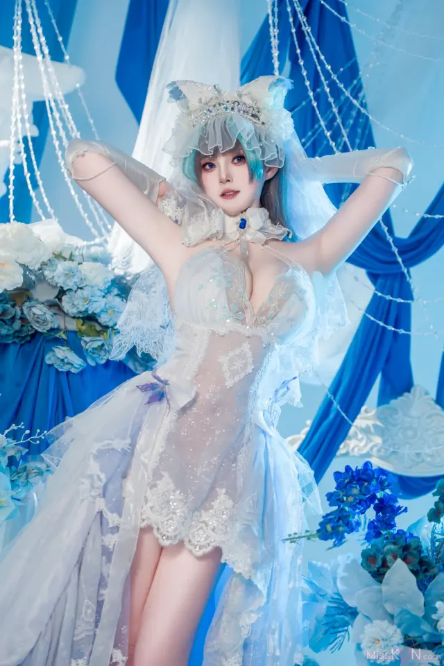 Coser@Natsuko夏夏子: 碧蓝航线 柴郡婚纱 (70 photos)