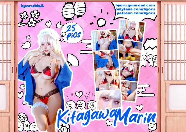 Coser@Byoru: Marin Red Lingerie (43 photos)