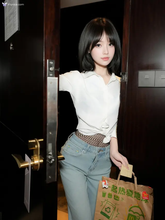 Xiuren Uncensored 4K 汁汁 – R18 秀人网模特 库里丝之黑色蕾丝网袜 (89 photos)