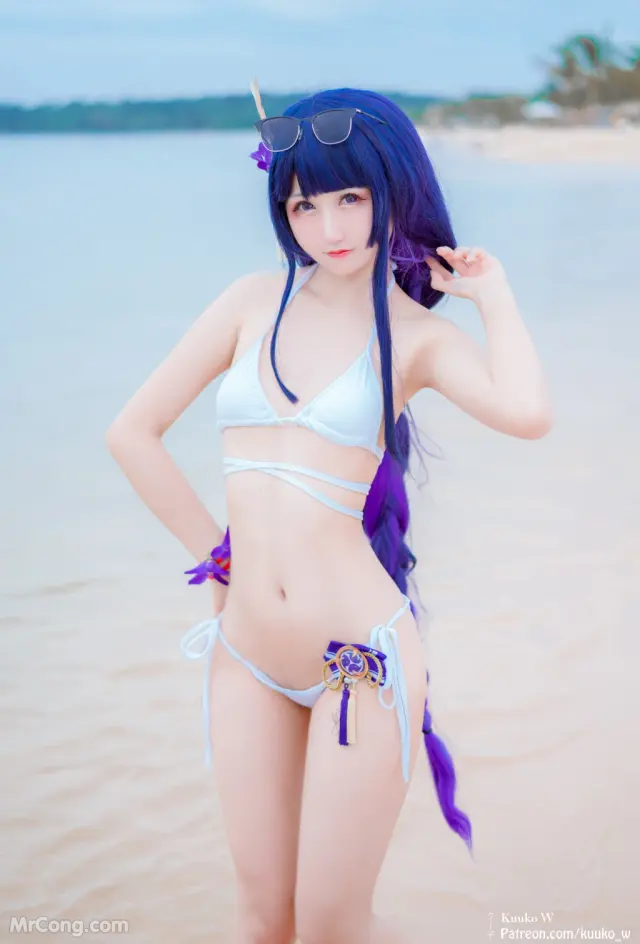 Coser@KuukoW No.115: Raiden Swimsuit (15 photos)