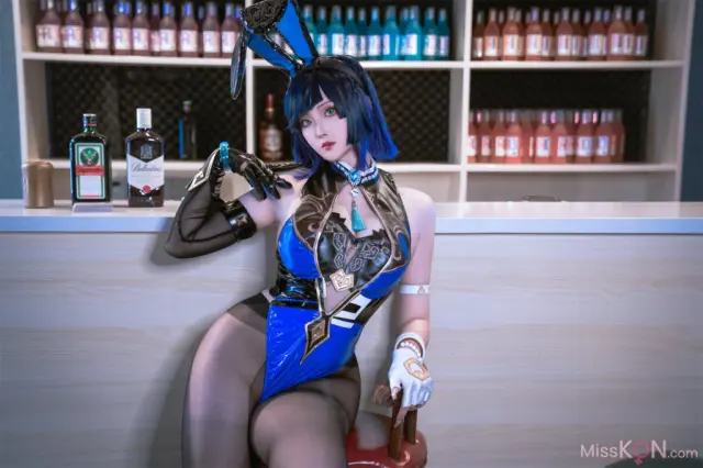 Coser@Natsuko夏夏子: 原神 夜兰兔女郎 (74 photos + 1 video)
