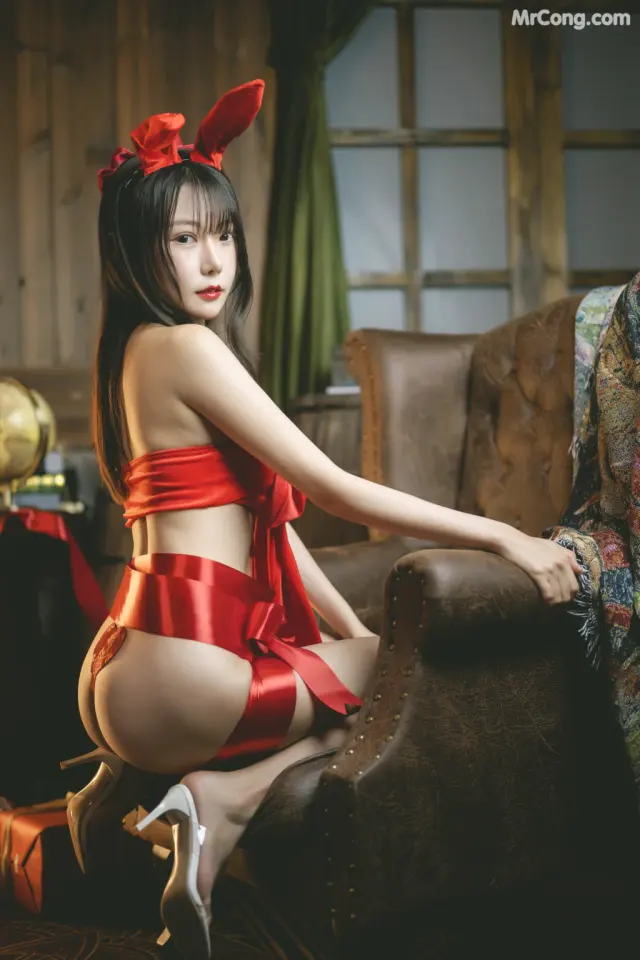 Coser@香草喵露露 No.42: 杨枝甘露 红色丝带礼物 (54 photos + 1 video)