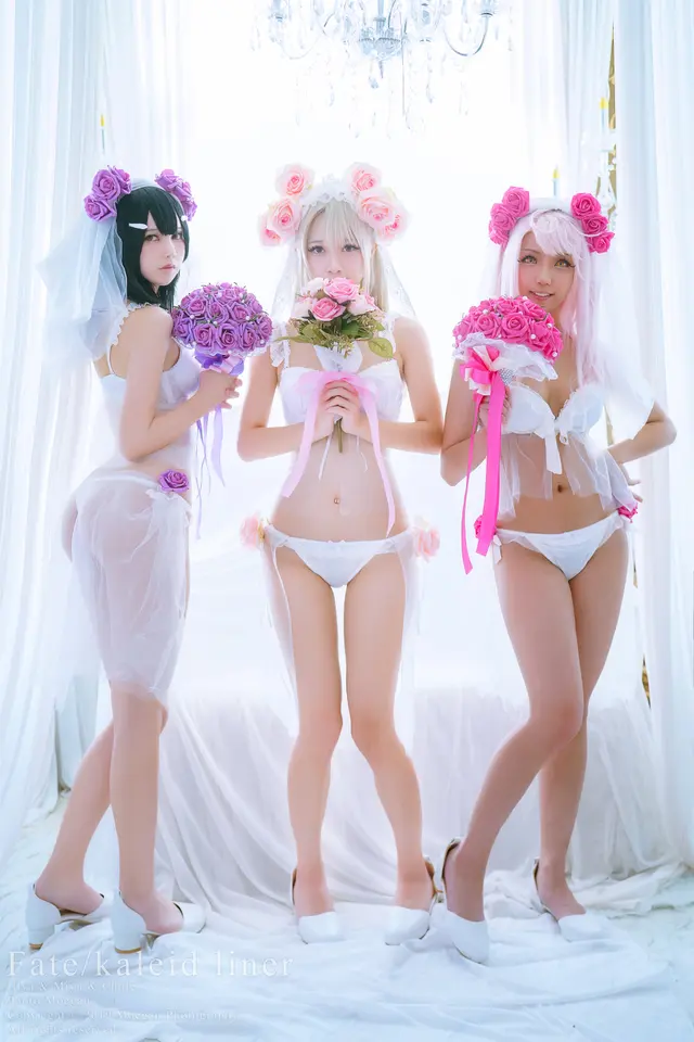 沖田凜花Rinka & Yakira & Oni Hime – Illya & Miyu & Chole Wedding, Bikini ver. (Fate kaleid liner) [19P-64.94MB] (19 photos)
